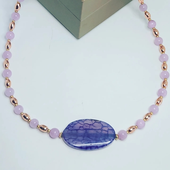 Kunzite, Agate necklace - Picture 2 of 4